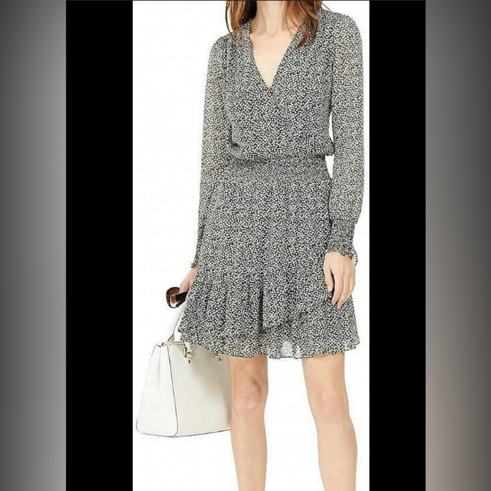 Michael Kors size large nwt floral faux wrap dress nwt msrp$155